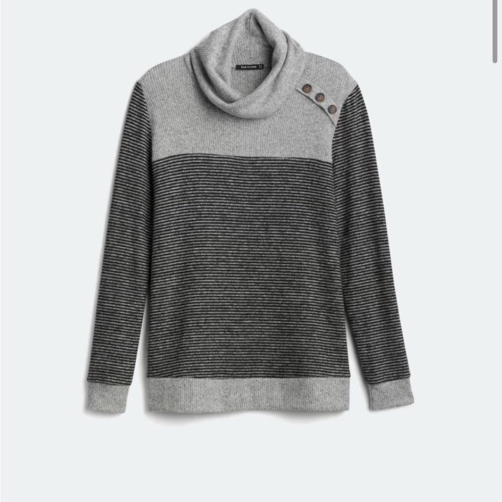 Pink Clover Two-Tone Cowl Neck Sweater